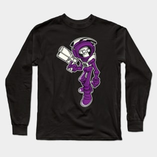 Purple Skeleton Astronaut Long Sleeve T-Shirt